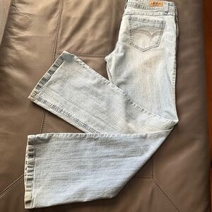 VTG Y2K Bongo Milan Flare Jeans Boho Light Wash Denim Blue Juniors Size 11